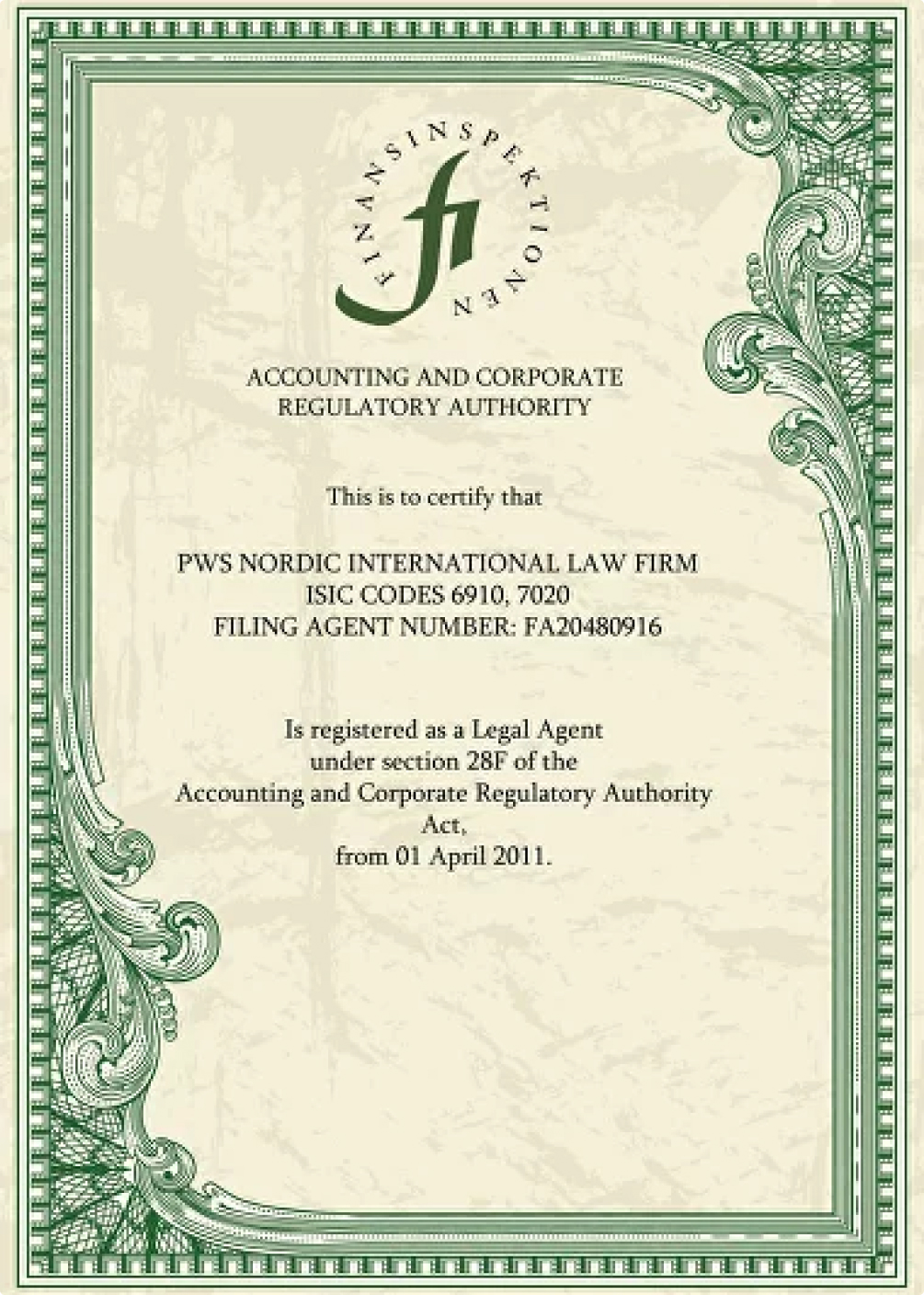 Certificate